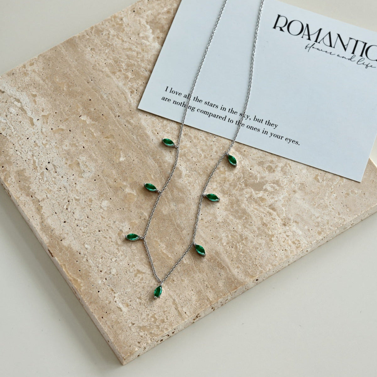 Collar Gotas Esmeralda