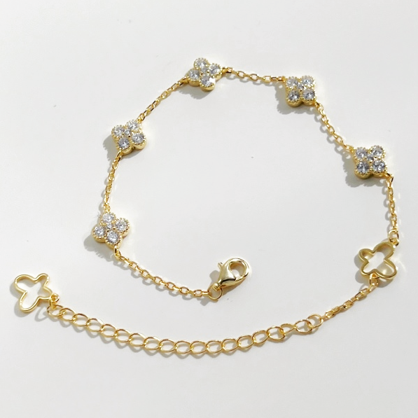 Pulsera Trébol con Brillos