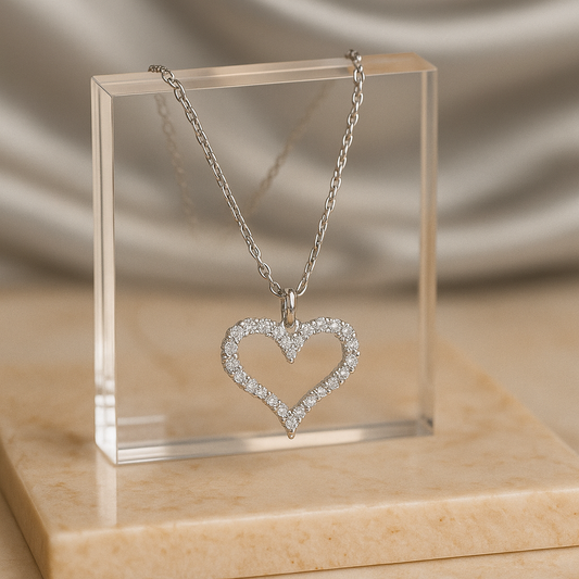 Collar Corazón Eterno en Plateado y Dorado