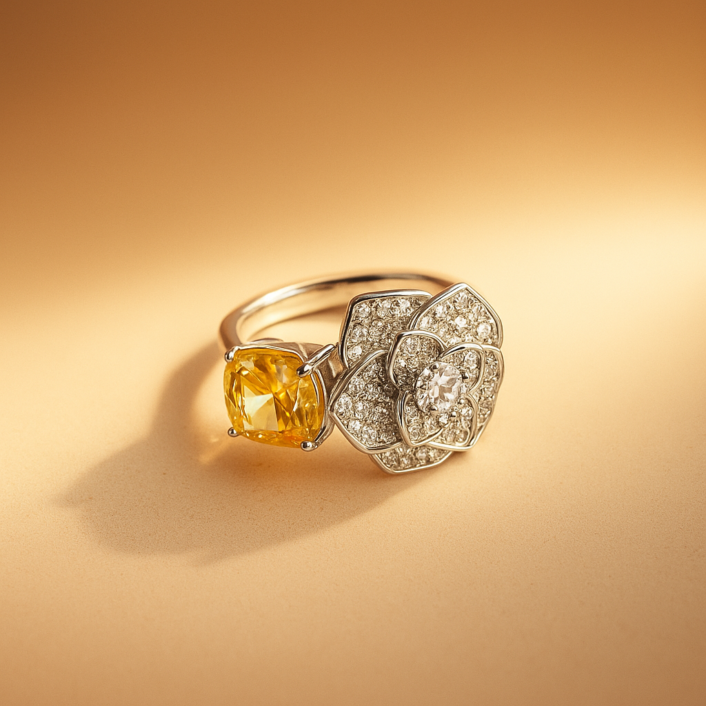 Anillo Flor de Circonitas - Plata 925