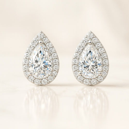 Aros Gota de Cristal - Plata 925