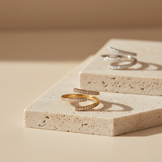 Anillo Helix en Plateado y Dorado - Plata 925