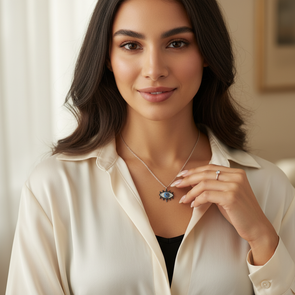 Collar Ojo Protector con Brillos