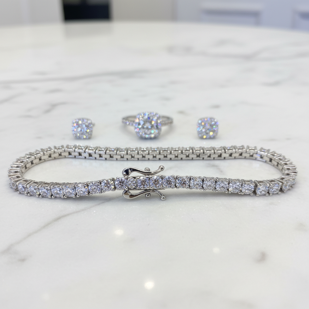 Pulsera Piedras Plateadas