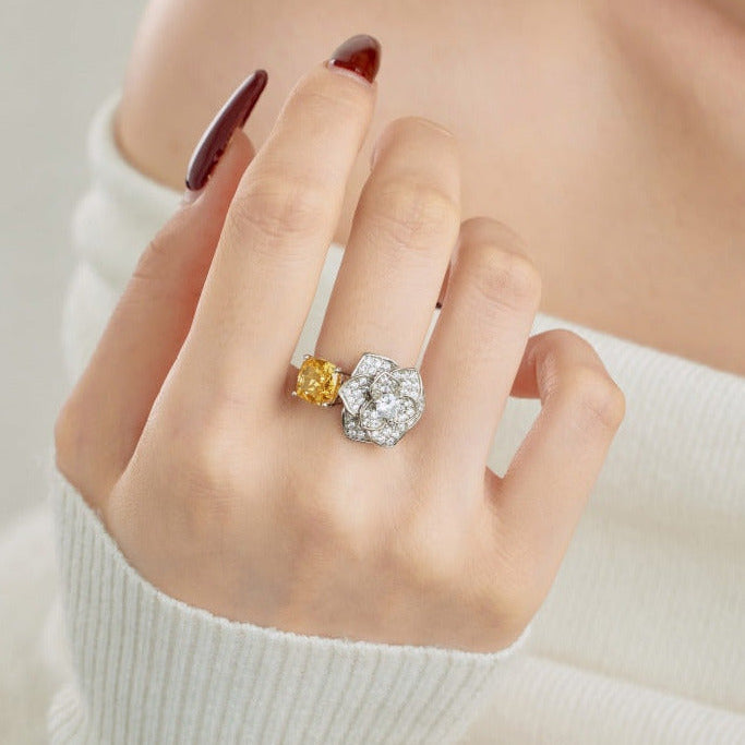 Anillo Flor de Circonitas - Plata 925