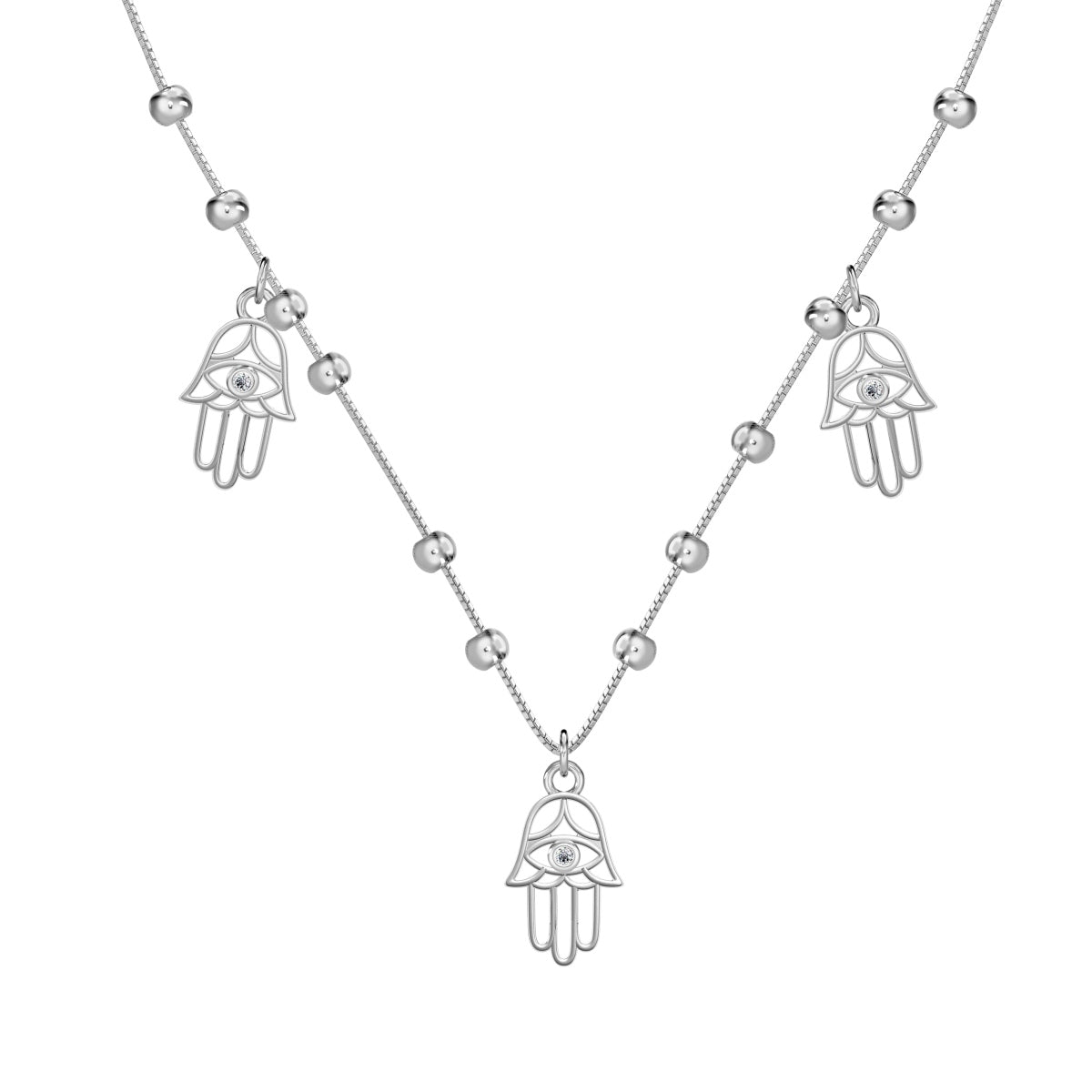 Collar Hamsa en Plateado y Dorado