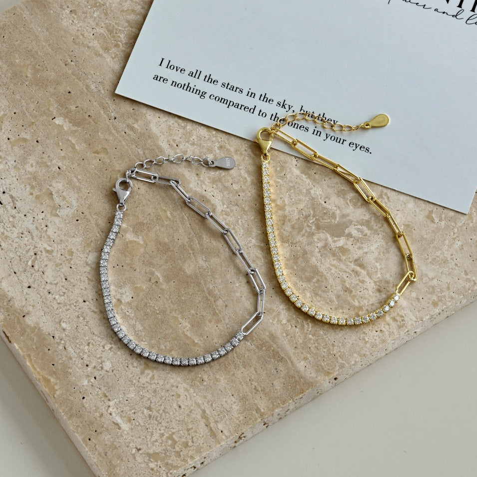 Pulsera Brillos en Plateado y Dorado