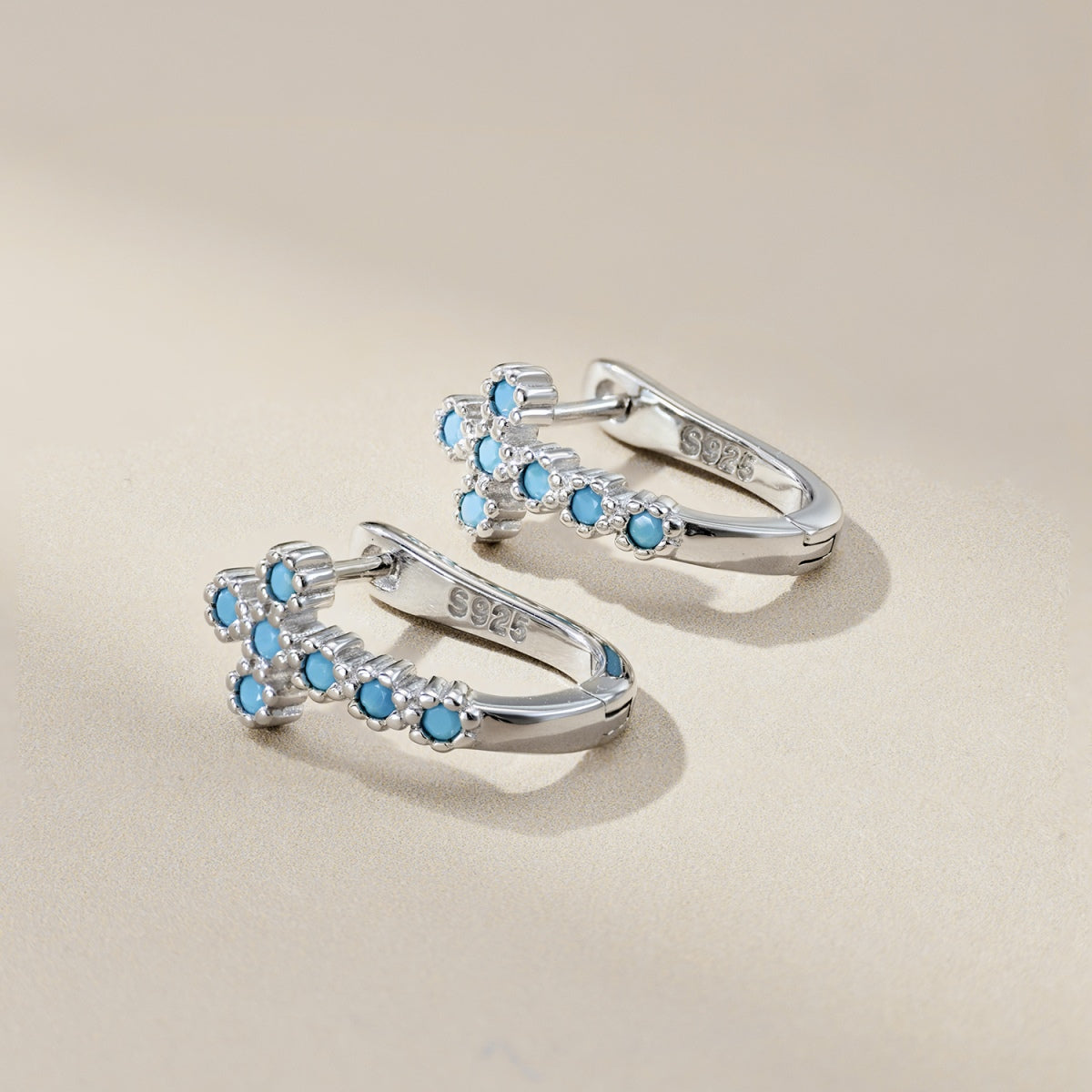 Pendientes Cruz Turquesa