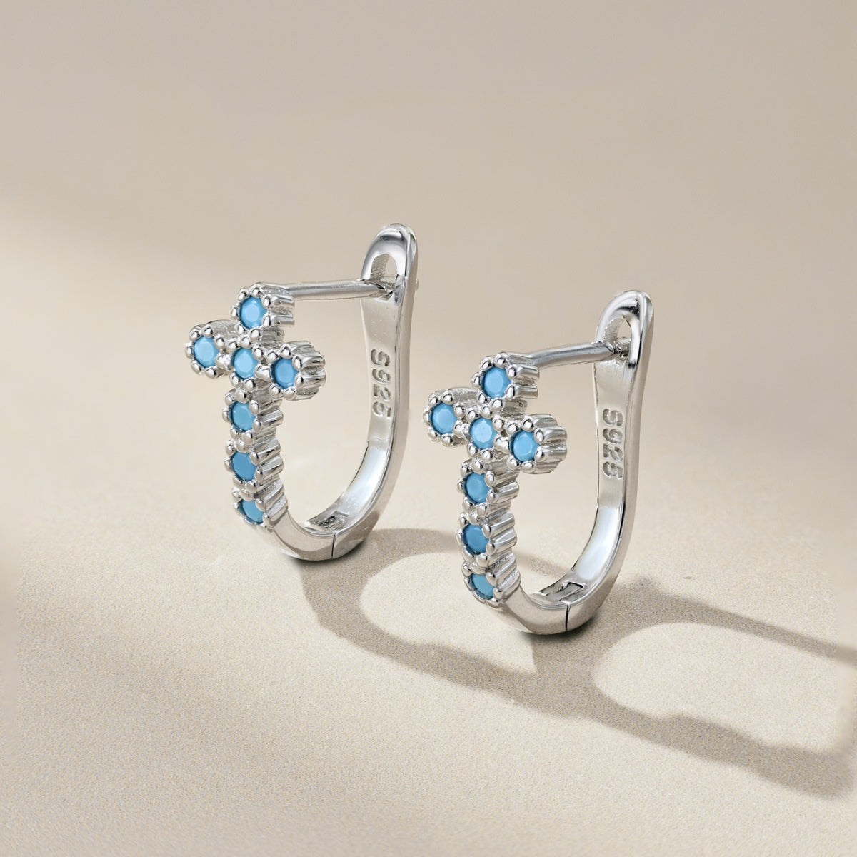 Pendientes Cruz Turquesa