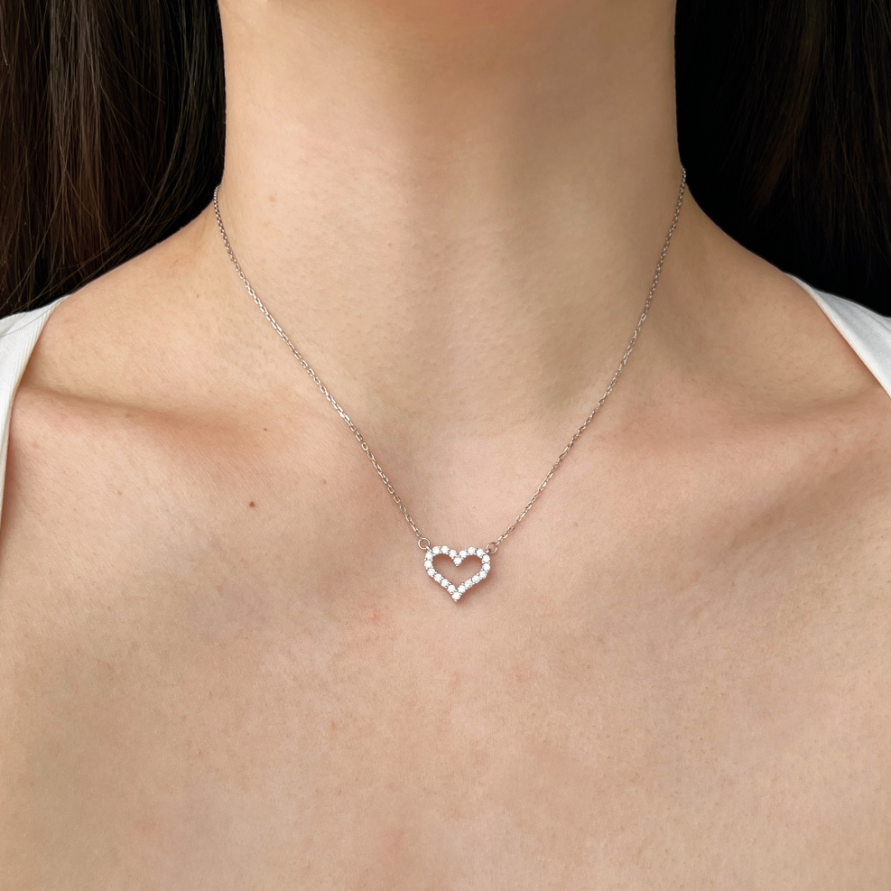 Collar Corazón Eterno en Plateado y Dorado